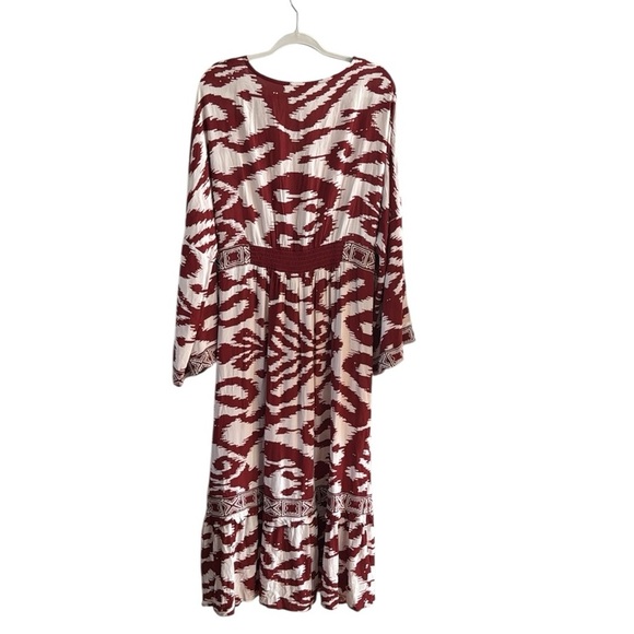 Anthropologie Front Ring Printed Kaftan The Lucia size M/L - Picture 3 of 7